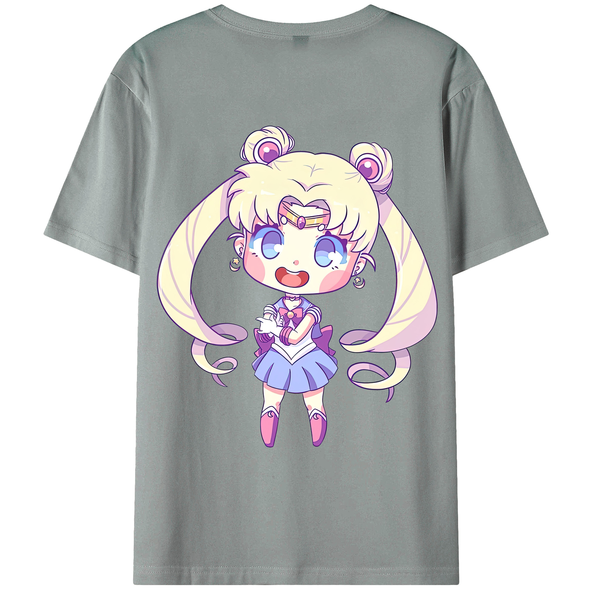 （画像用） 美少女戦士セーラームーン 月野 うさぎ つきの うさぎ Sailor Moon Tsukino Usagi 綿100％ メンズ半袖Tシャツ（バックプリント） 通気性